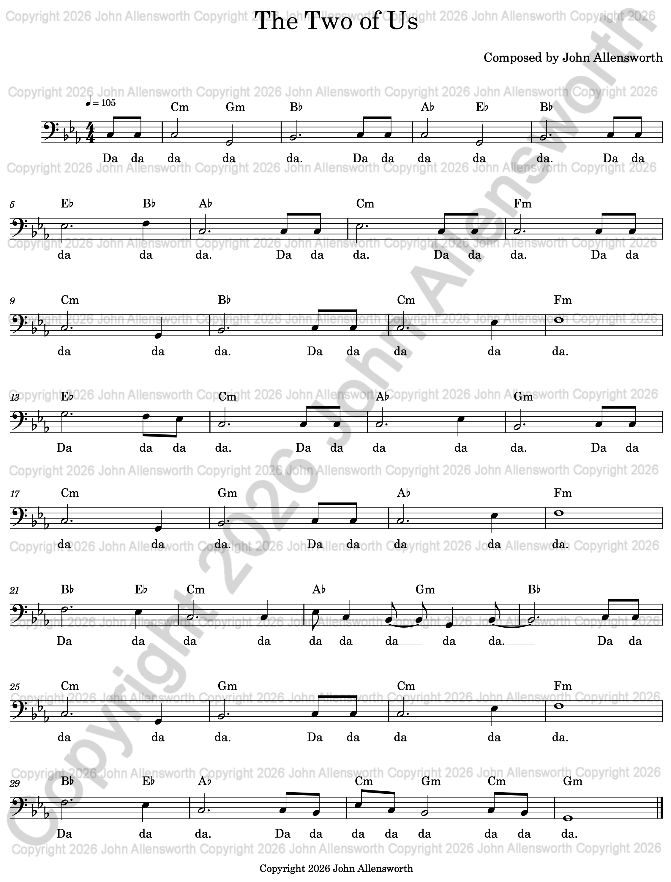 Just a Little Bit, composed by John Allensworth, copyright 2026